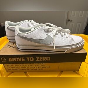 Nike Court Legacy Women’s White and Grey Sneakers 9.5